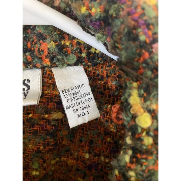 Vintage Chico's Design Women's Multi Tweed Button Front Jacket - 1 (Medium) - Picture 3 of 12